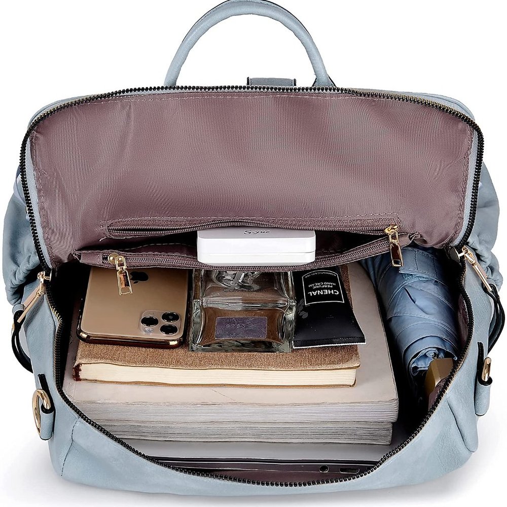 Women Backpack Purse, Fashion Leather Designer Ladies Rucksack, - Picture 2 of 5